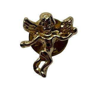 Gold Angel‎ Pin Cherub Lapel Pin Religious Brooch Jewelry Accessory Women